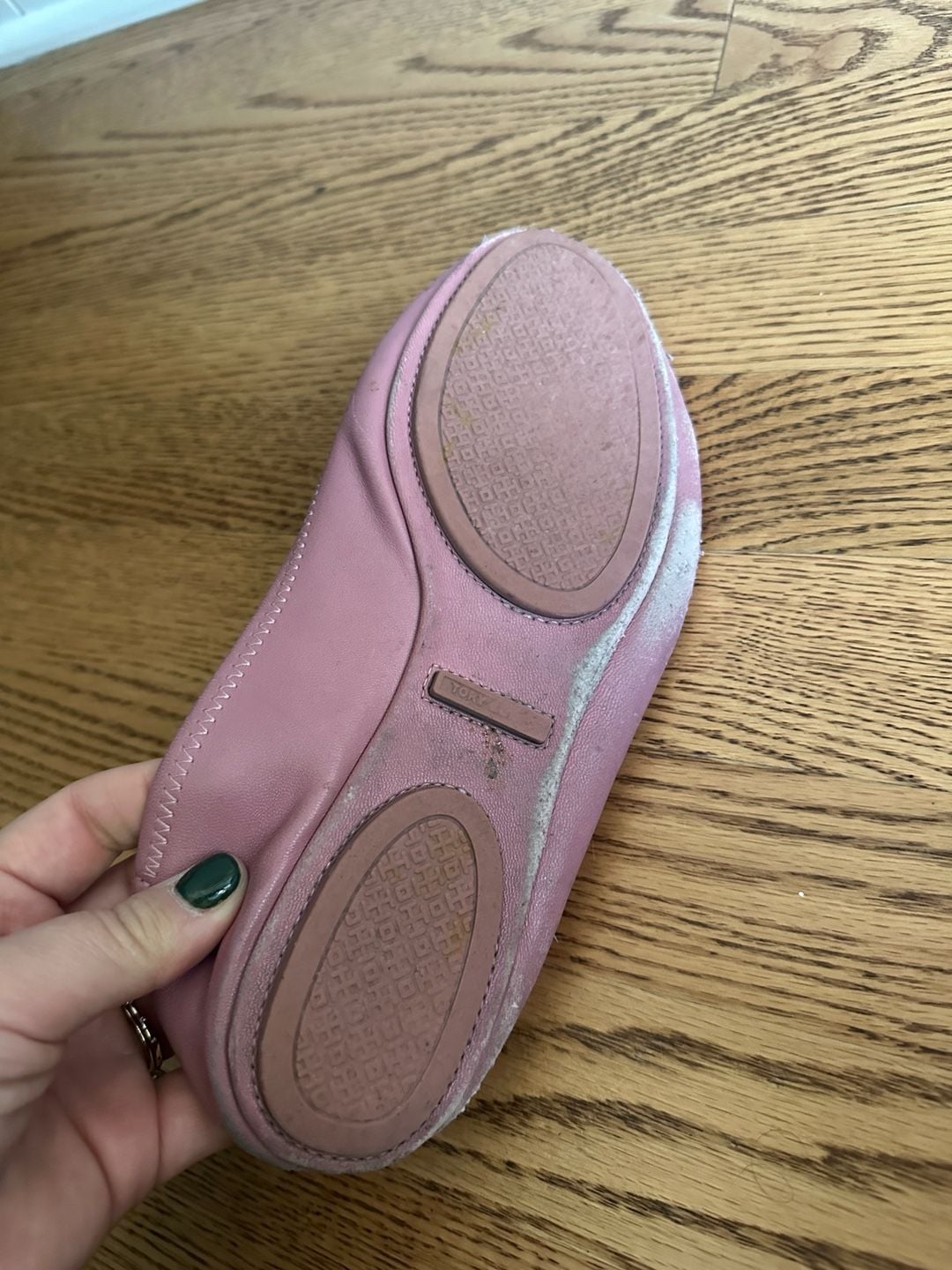 Tory Burch Minnie Travel Ballet Flats Pink Leather 8