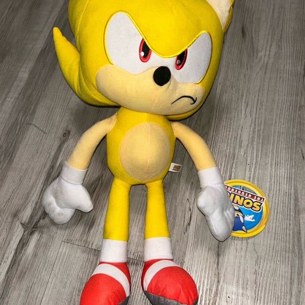 Sega Super Sonic The Hedgehog Plush Stuffed Toy Yellow