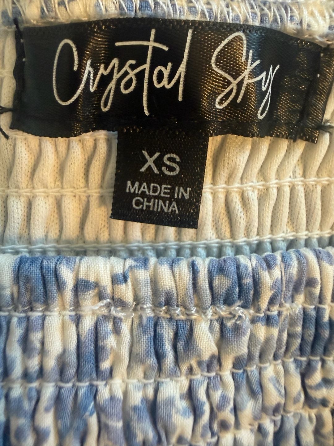 Crystal Sky Two Piece Set Size XS Blue Floral Crop Top Skirt 4