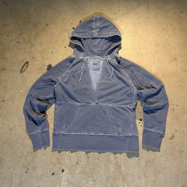 Old Navy Hoodie Size XLarge Blue Distressed V-Neck Activewear Pullover
