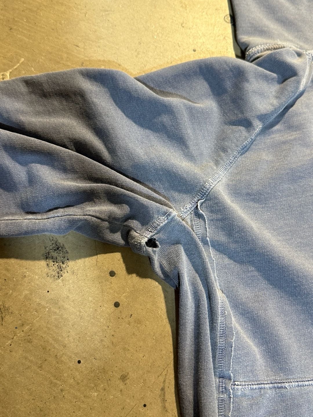 Old Navy Hoodie Size XLarge Blue Distressed V-Neck Activewear Pullover 3