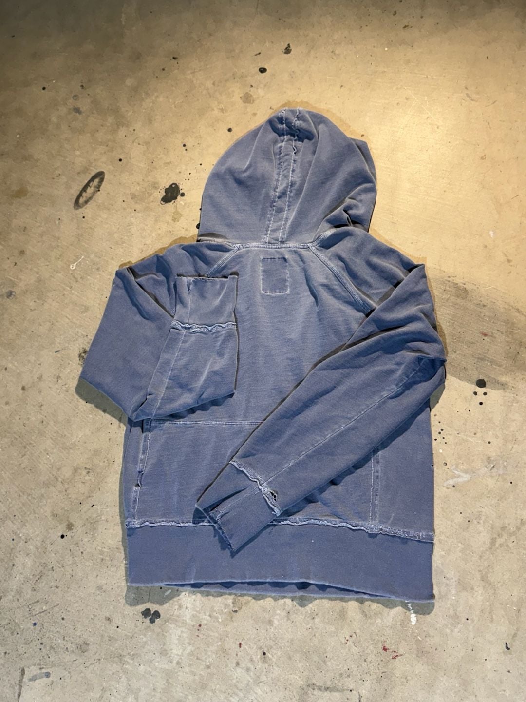 Old Navy Hoodie Size XLarge Blue Distressed V-Neck Activewear Pullover 5