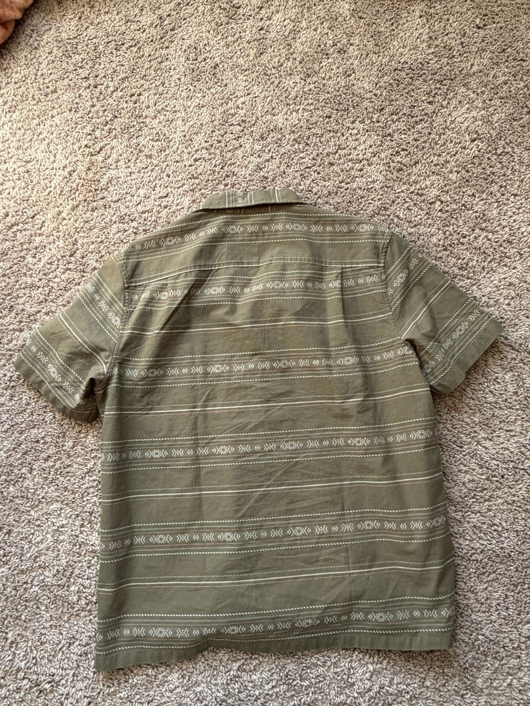 Quiksilver Button Down Shirt Size M Green Tribal Aztec Short Sleeve 3