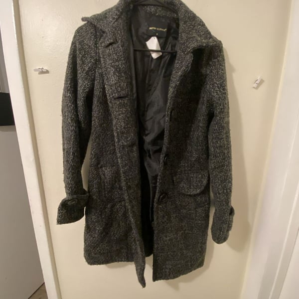 Poetry Clothing Wool Blend Tweed Coat Size S Gray