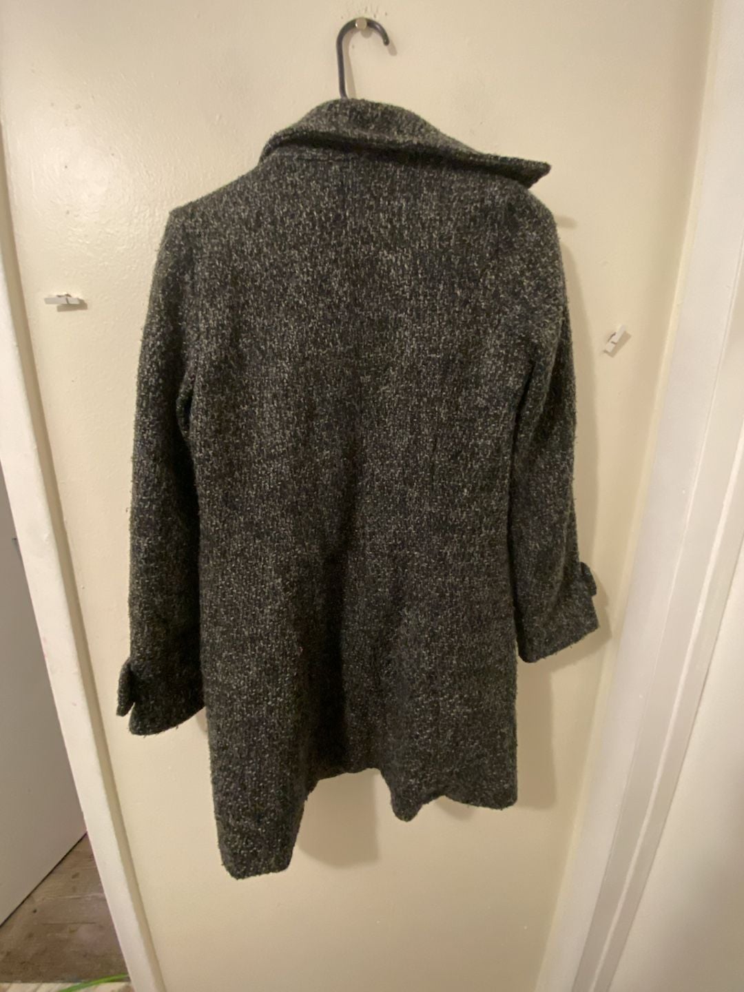 Poetry Clothing Wool Blend Tweed Coat Size S Gray 4