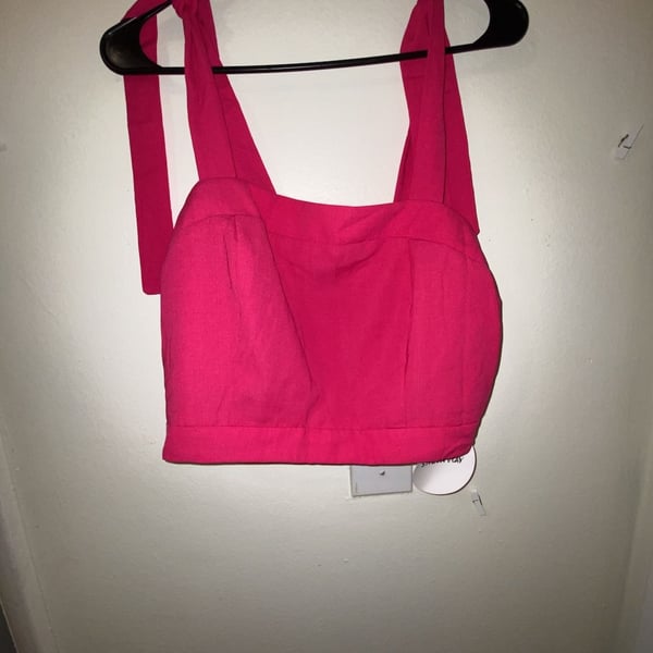 Shein Crop Top Size XL Pink Zip Back