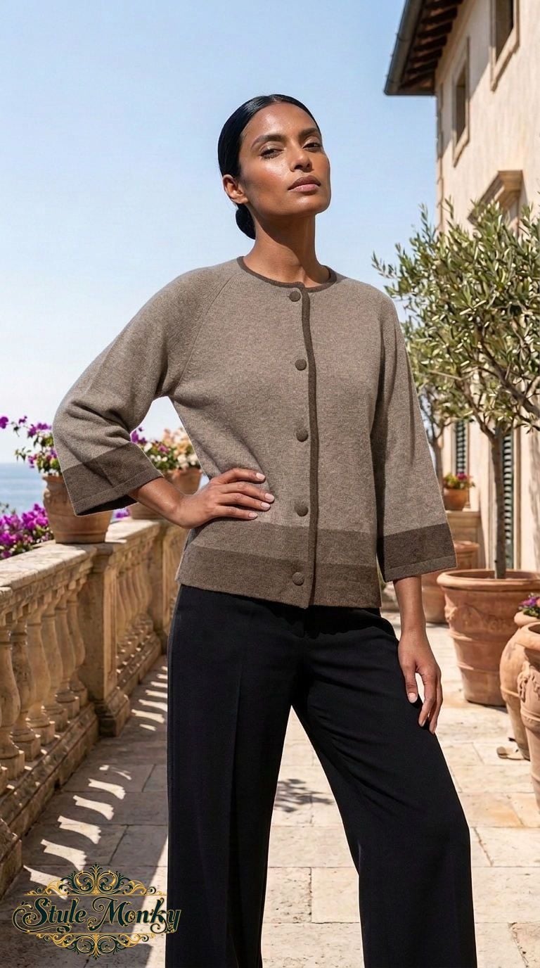 Cadillac Cardigan Sweater Size 12 Brown Virgin Wool 2