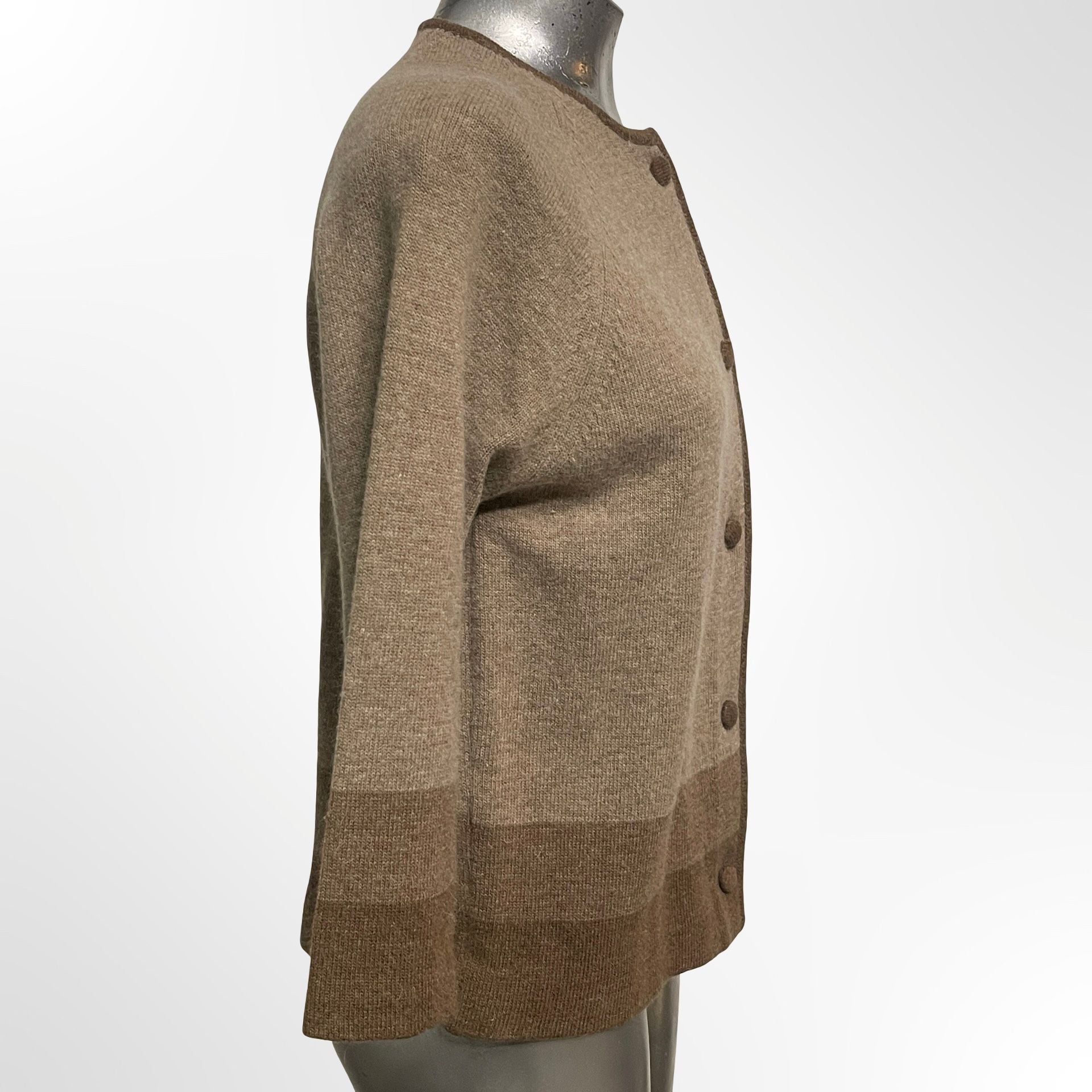 Cadillac Cardigan Sweater Size 12 Brown Virgin Wool 3