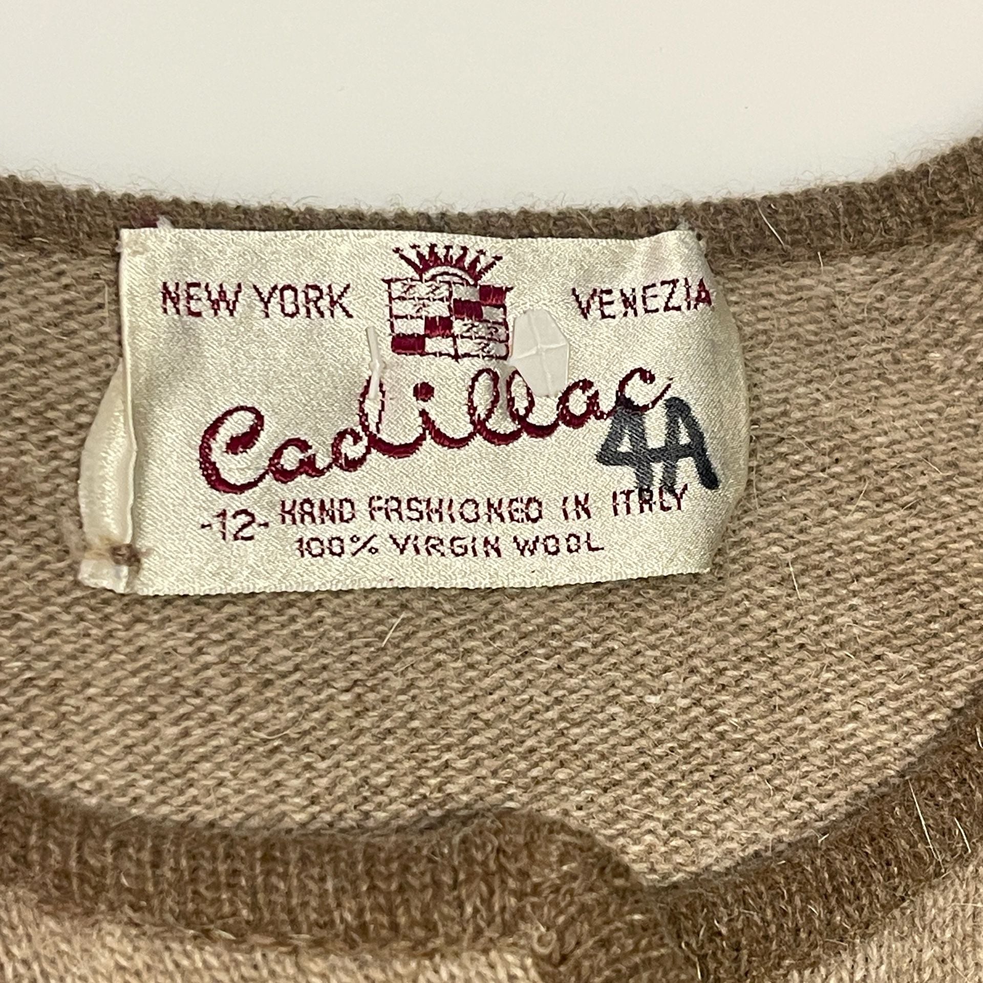 Cadillac Cardigan Sweater Size 12 Brown Virgin Wool 7