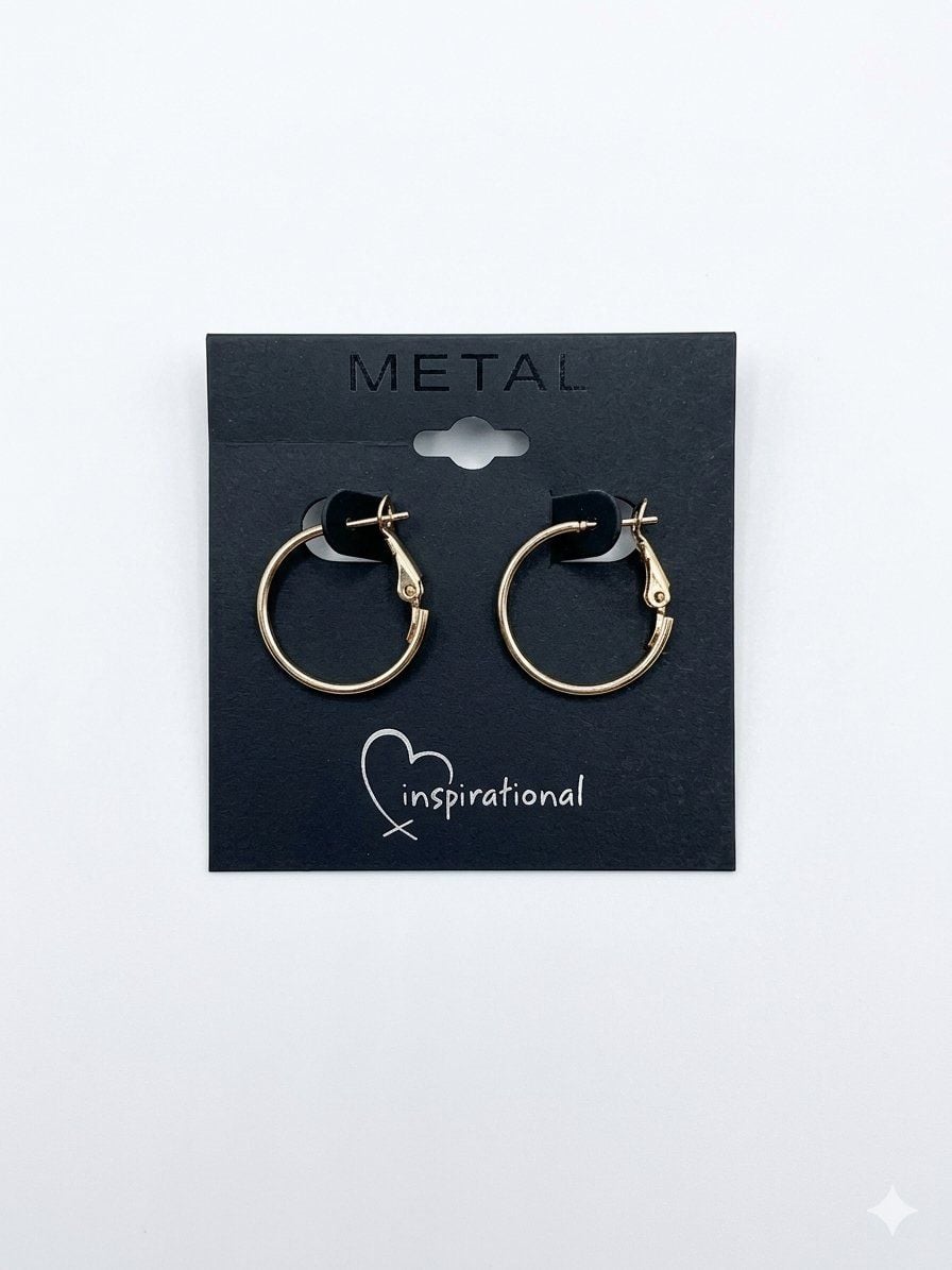 Inspirational Metal Gold Tone Hoop Earrings 2