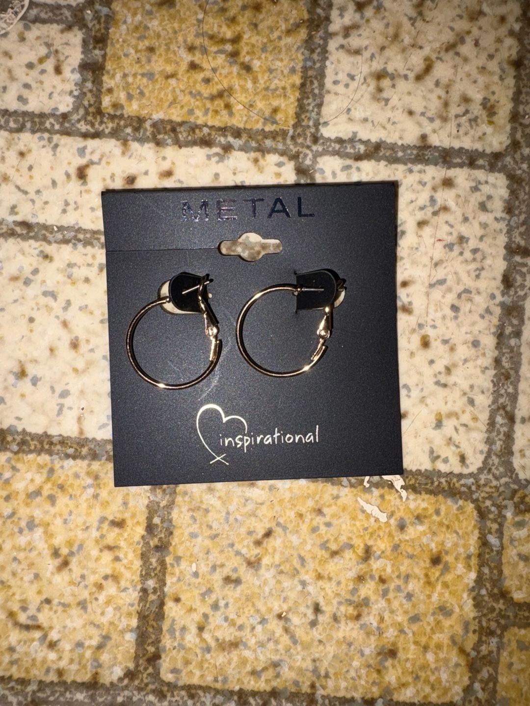 Inspirational Metal Gold Tone Hoop Earrings 3