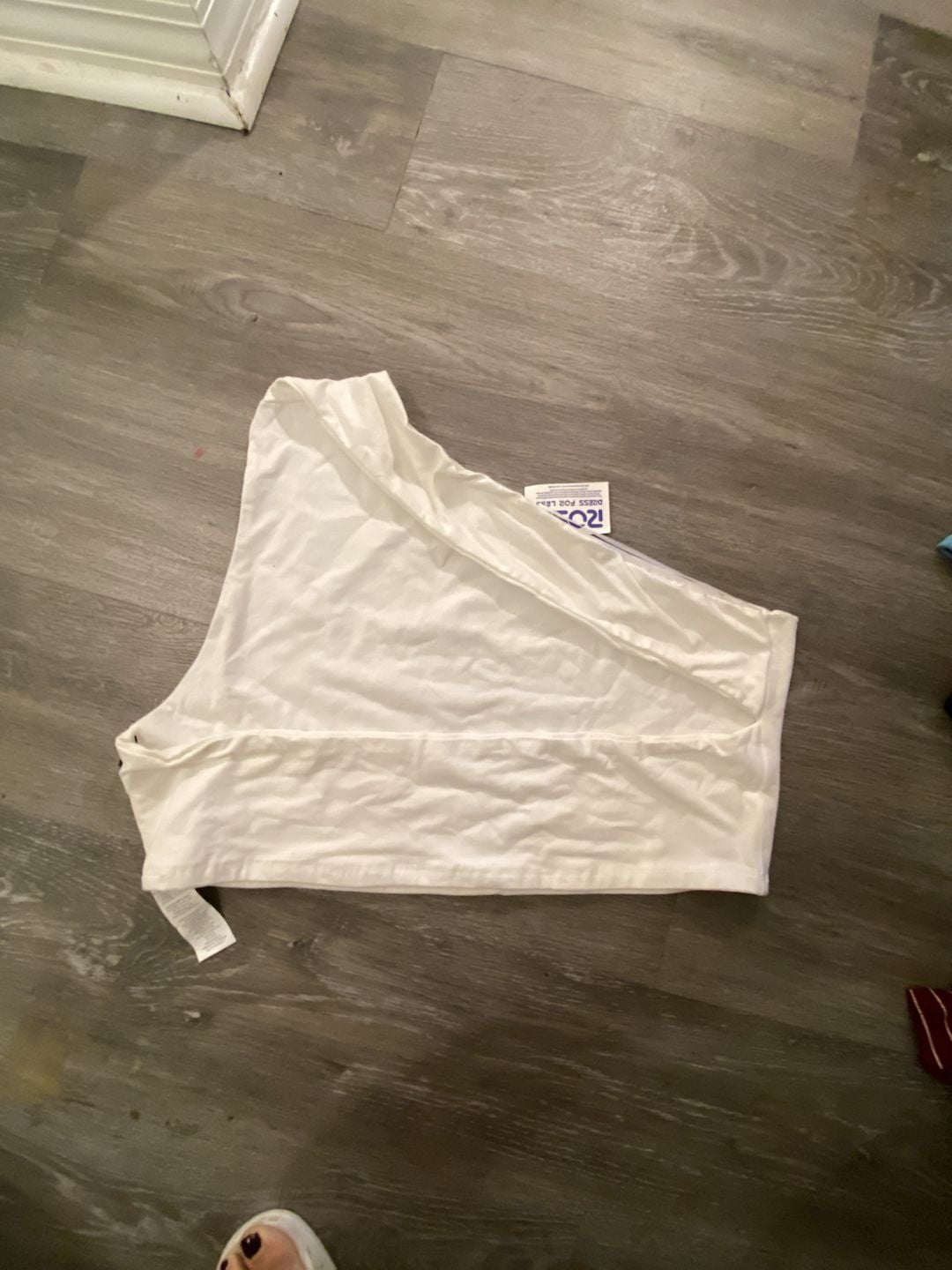 Unbranded One Shoulder Lip Print Crop Top Size XXXL White 3