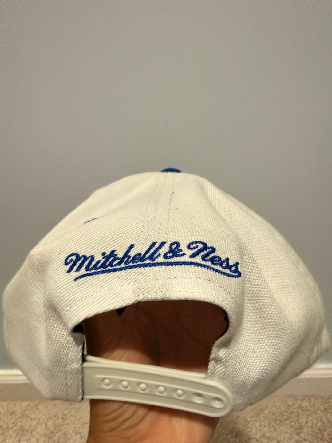 Mitchell & Ness Philadelphia 76ers Snapback Hat White Royal Blue 3