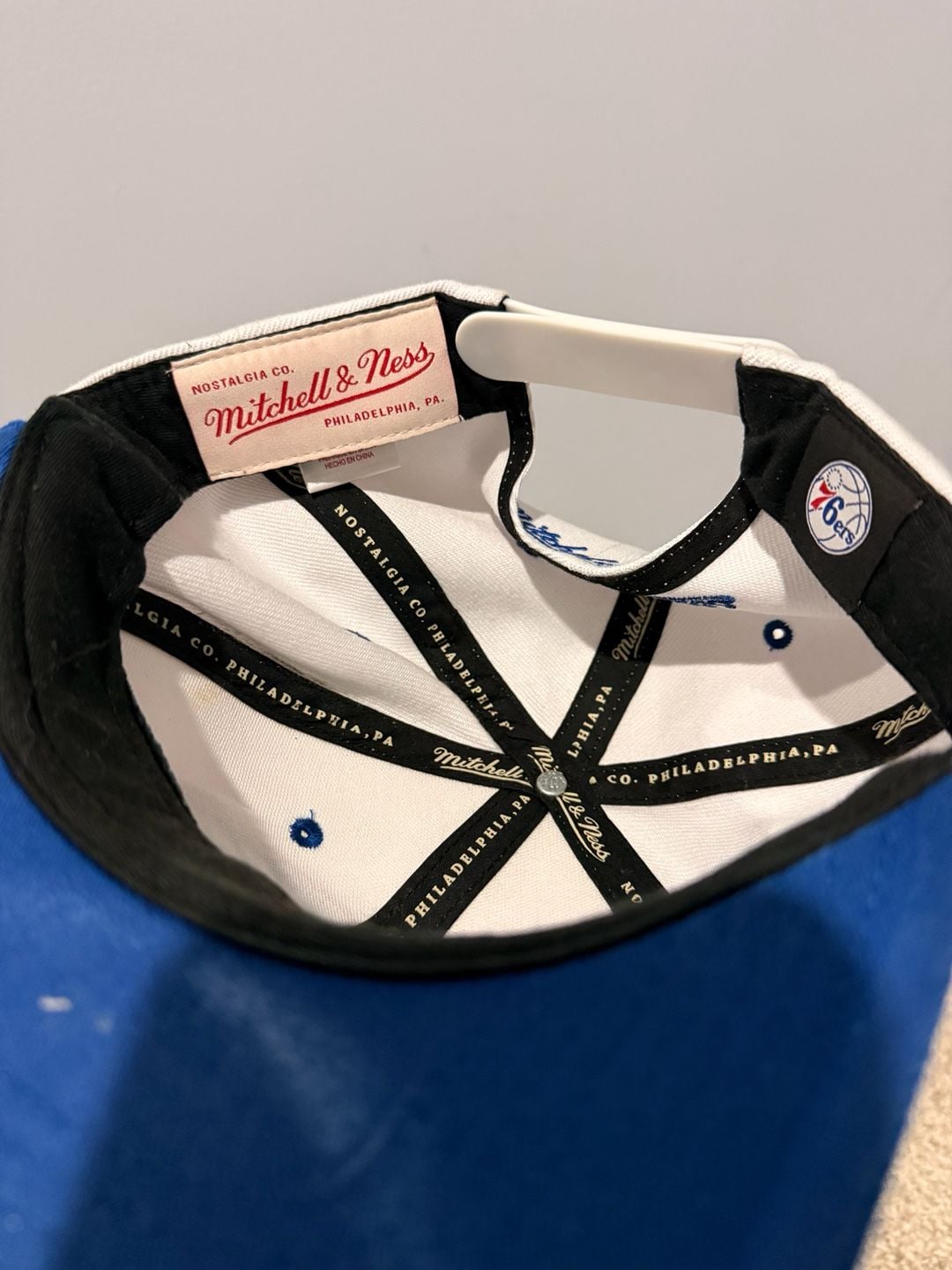 Mitchell & Ness Philadelphia 76ers Snapback Hat White Royal Blue 5
