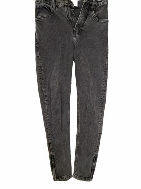 Reformation Jeans Skinny Ankle Zip Size 25 Black Wash 2