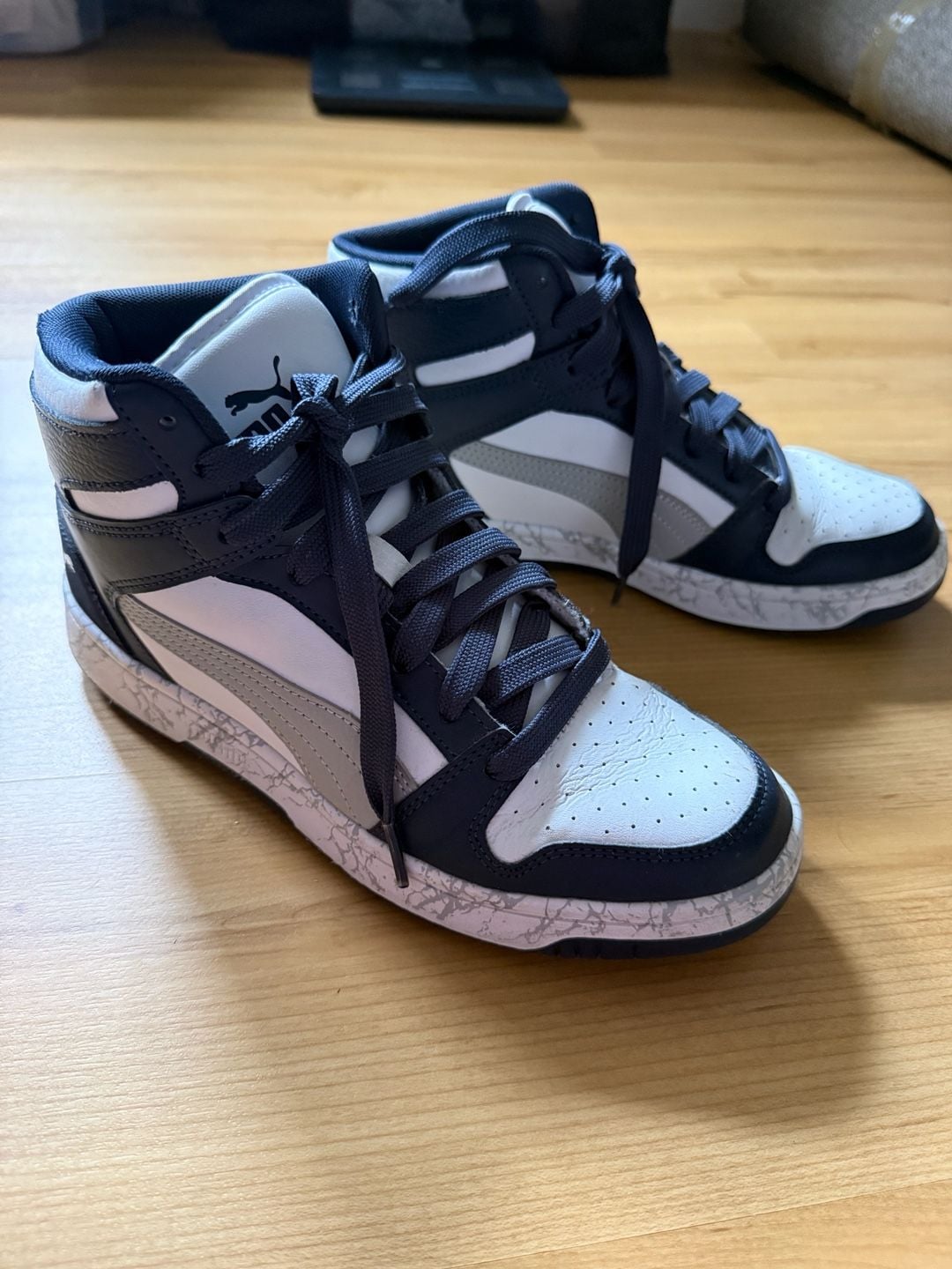Puma Rebound Layup Size 6C Blue White High Top Sneakers 2