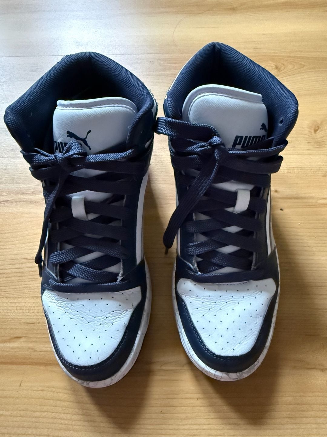 Puma Rebound Layup Size 6C Blue White High Top Sneakers 3