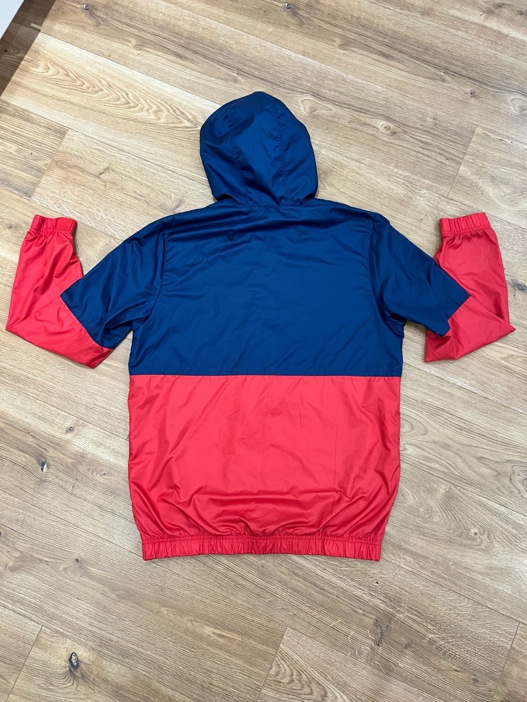 Adidas Windbreaker Jacket Men’s L Red Navy Blue Full Zip Hooded 4