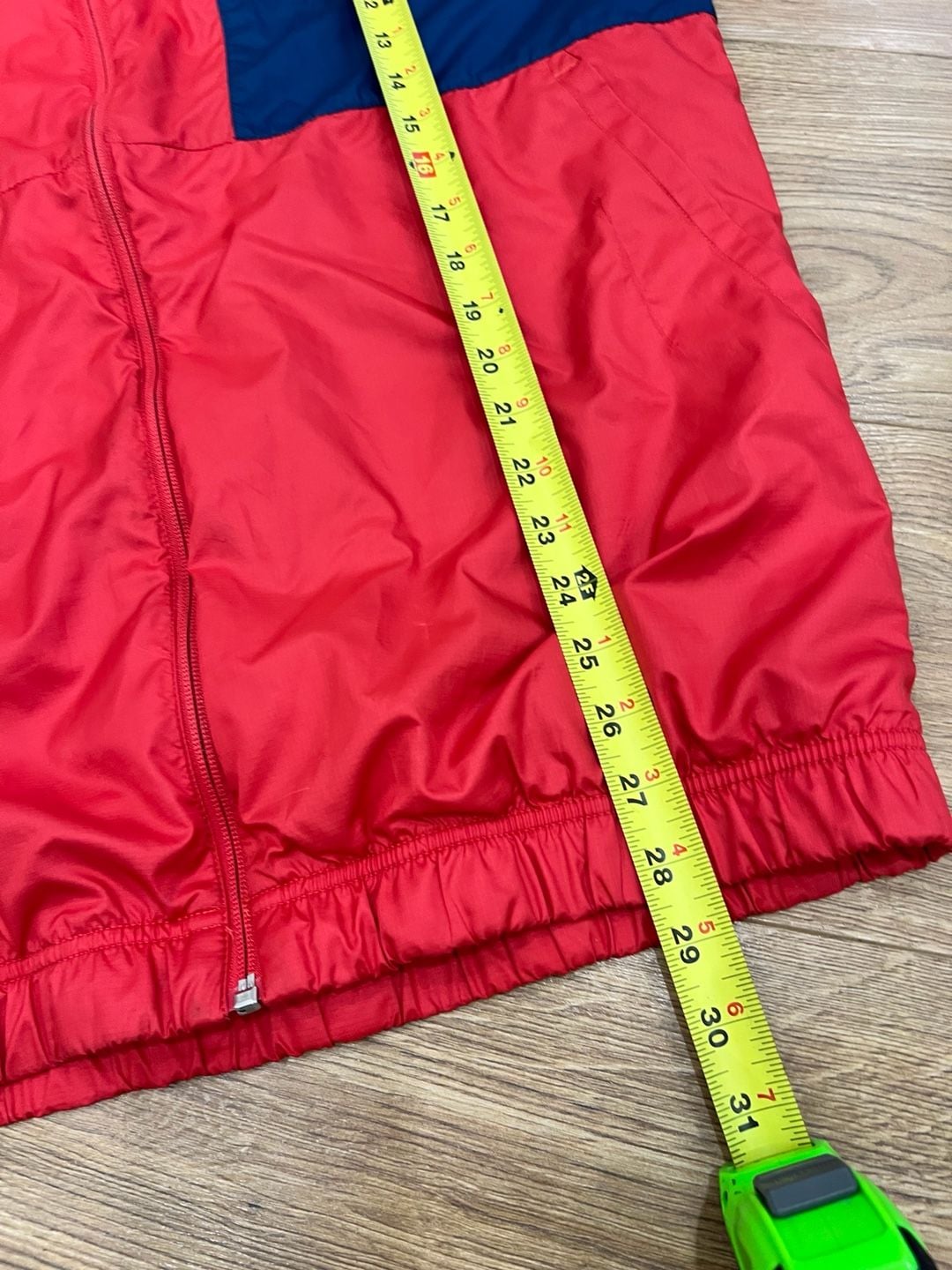 Adidas Windbreaker Jacket Men’s L Red Navy Blue Full Zip Hooded 8