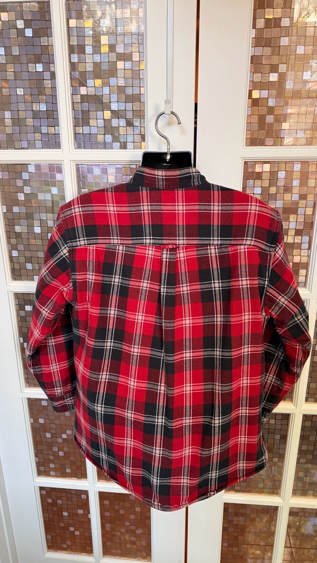 RedHead Flannel Shirt Jacket Size M Red Black Plaid Lined 3