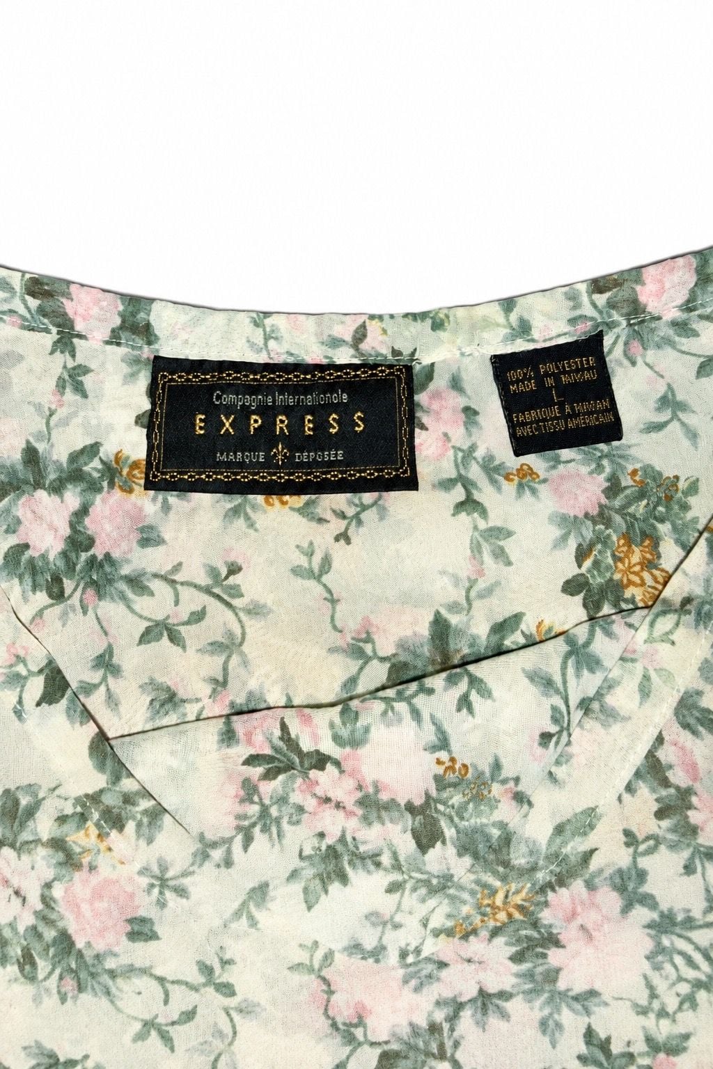 Vintage Express Floral Mini Skirt Size L Ruffle Tiered 4