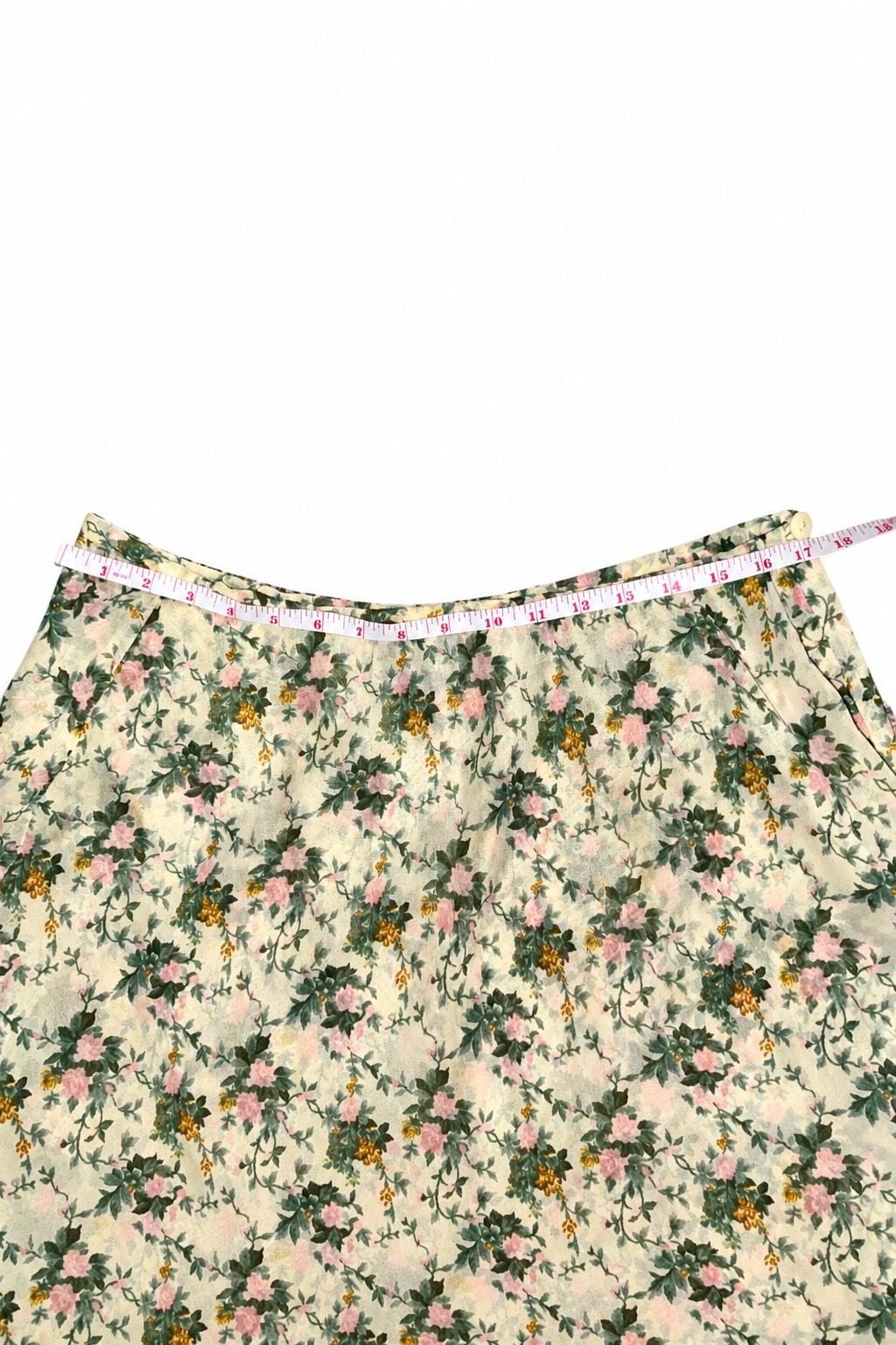 Vintage Express Floral Mini Skirt Size L Ruffle Tiered 5