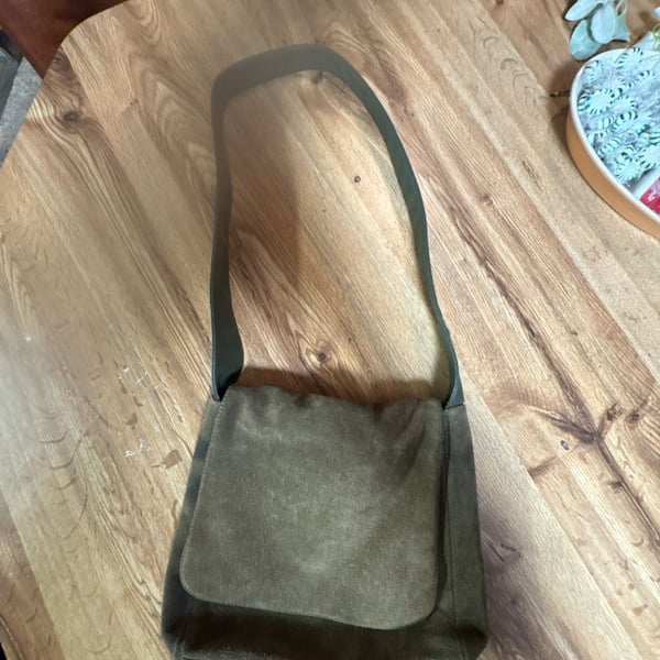 Giani Bernini Olive Green Suede Crossbody Bag
