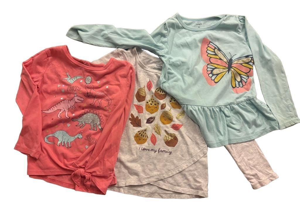 Carter's Long Sleeve Shirts Size 4T Lot of 3 1