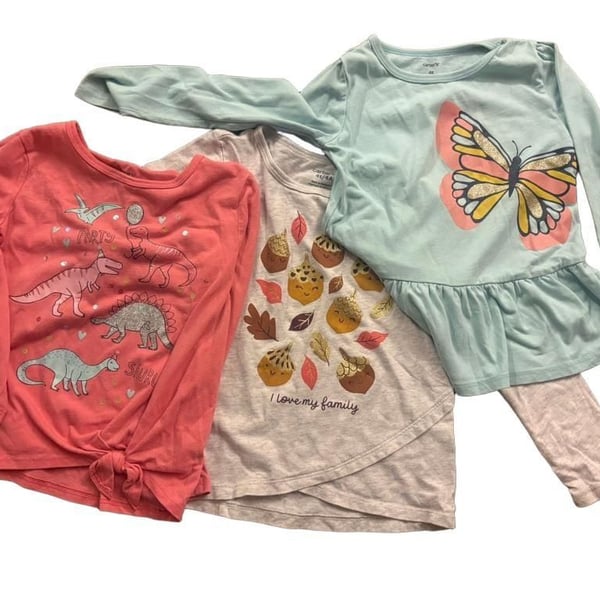 Carter's Long Sleeve Shirts Size 4T Lot of 3