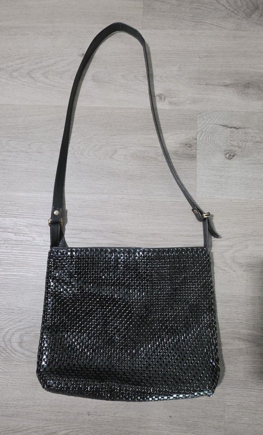 Whiting and Davis Vintage Black Mesh Shoulder Bag 2
