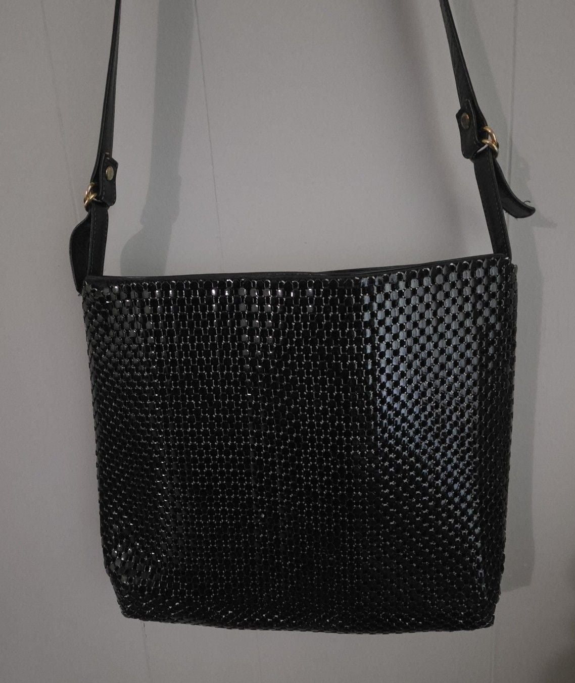 Whiting and Davis Vintage Black Mesh Shoulder Bag 4