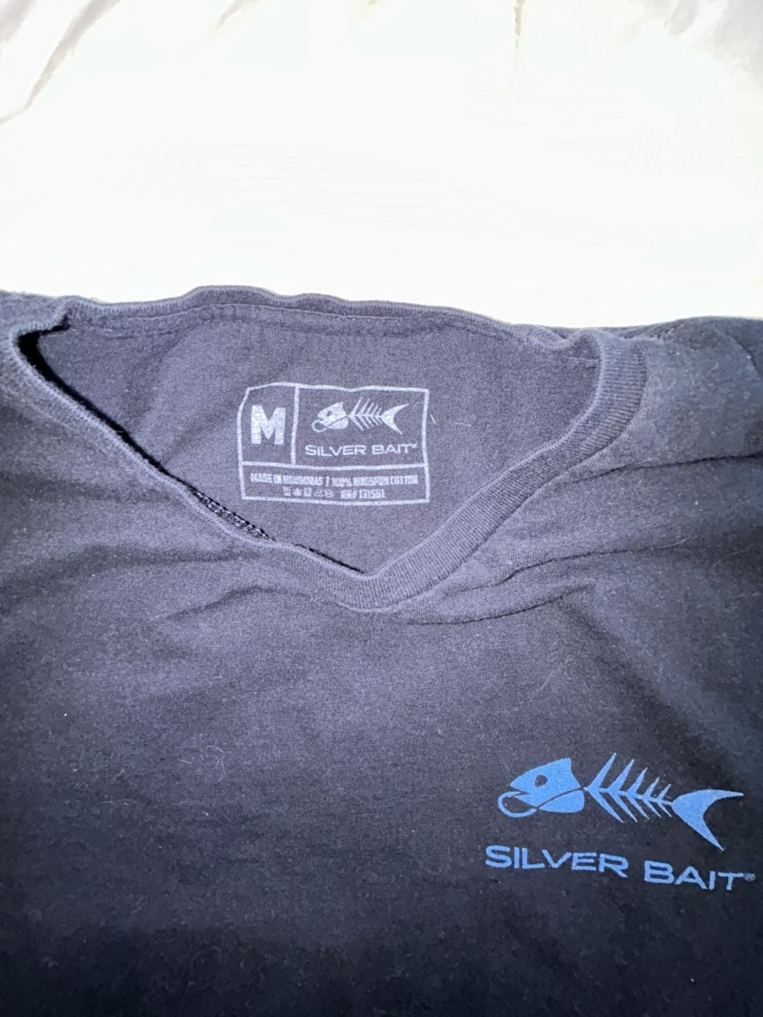Silver Bait Respect The Locals T-Shirt Size M Black Fish Logo 3