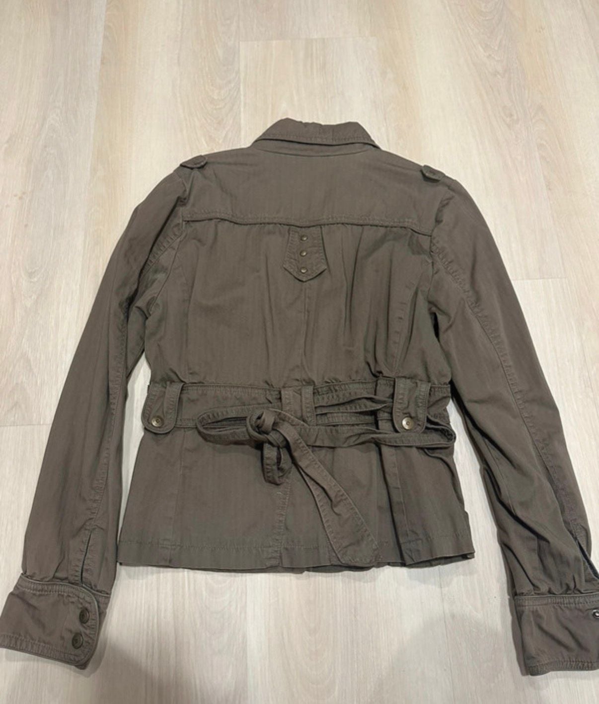 Morgan M Utility Jacket Size XL Brown Cotton Military Cargo Coat 3
