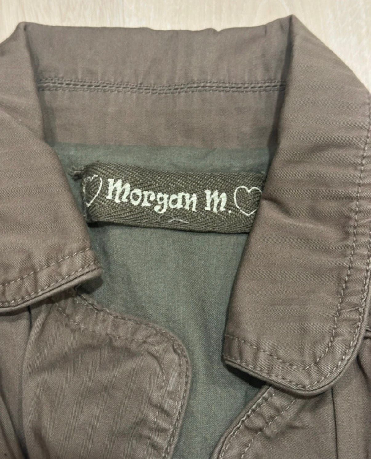 Morgan M Utility Jacket Size XL Brown Cotton Military Cargo Coat 5