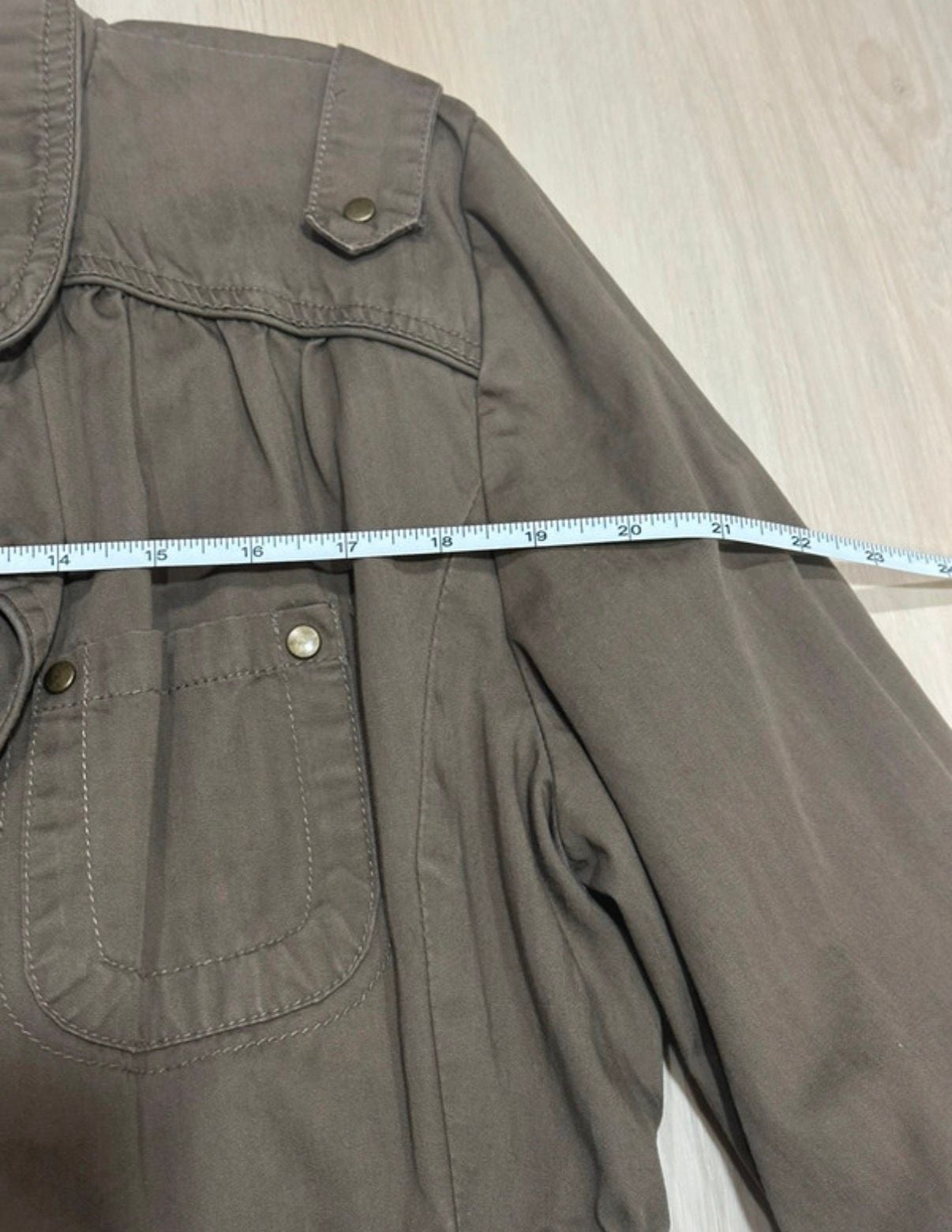 Morgan M Utility Jacket Size XL Brown Cotton Military Cargo Coat 7