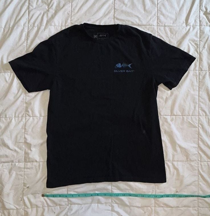 Silver Bait Respect The Locals T-Shirt Size M Black Fish Logo 2