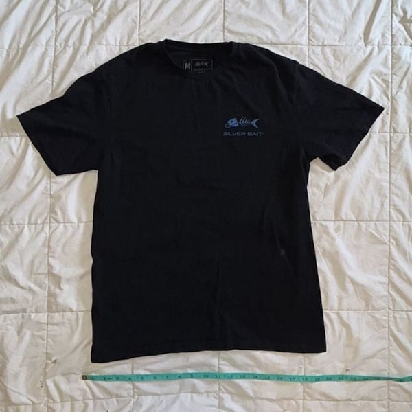 Silver Bait Respect The Locals T-Shirt Size M Black Fish Logo