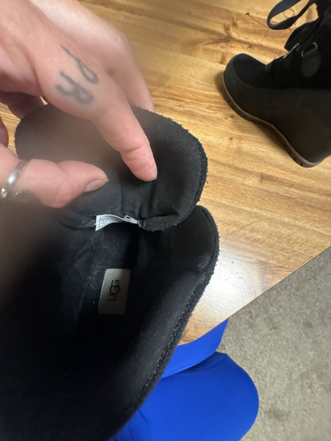 UGG Valory Wedge Boots Size 9 Black Waterproof Suede 3