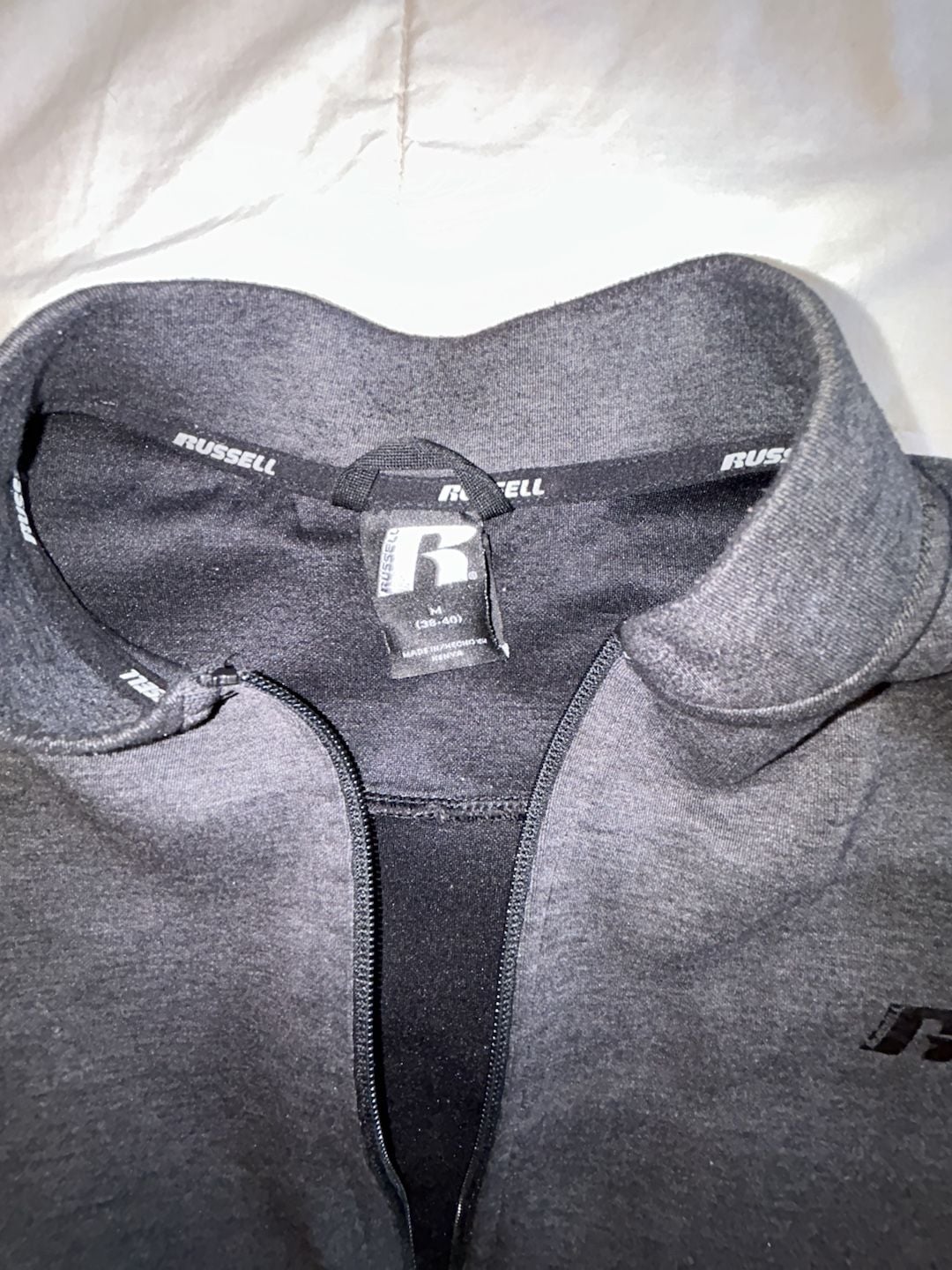 Russell Athletic Full Zip Jacket Size M Charcoal Gray Track Top 3