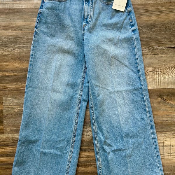 Free Assembly Wide Leg Jeans Size 0 Light Wash Denim New
