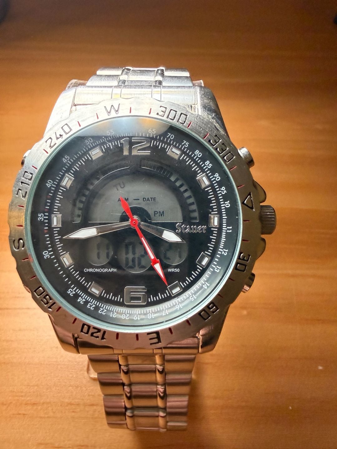 Stauer Compendium Hybrid Chronograph Watch 19093 Stainless Steel WR50 3