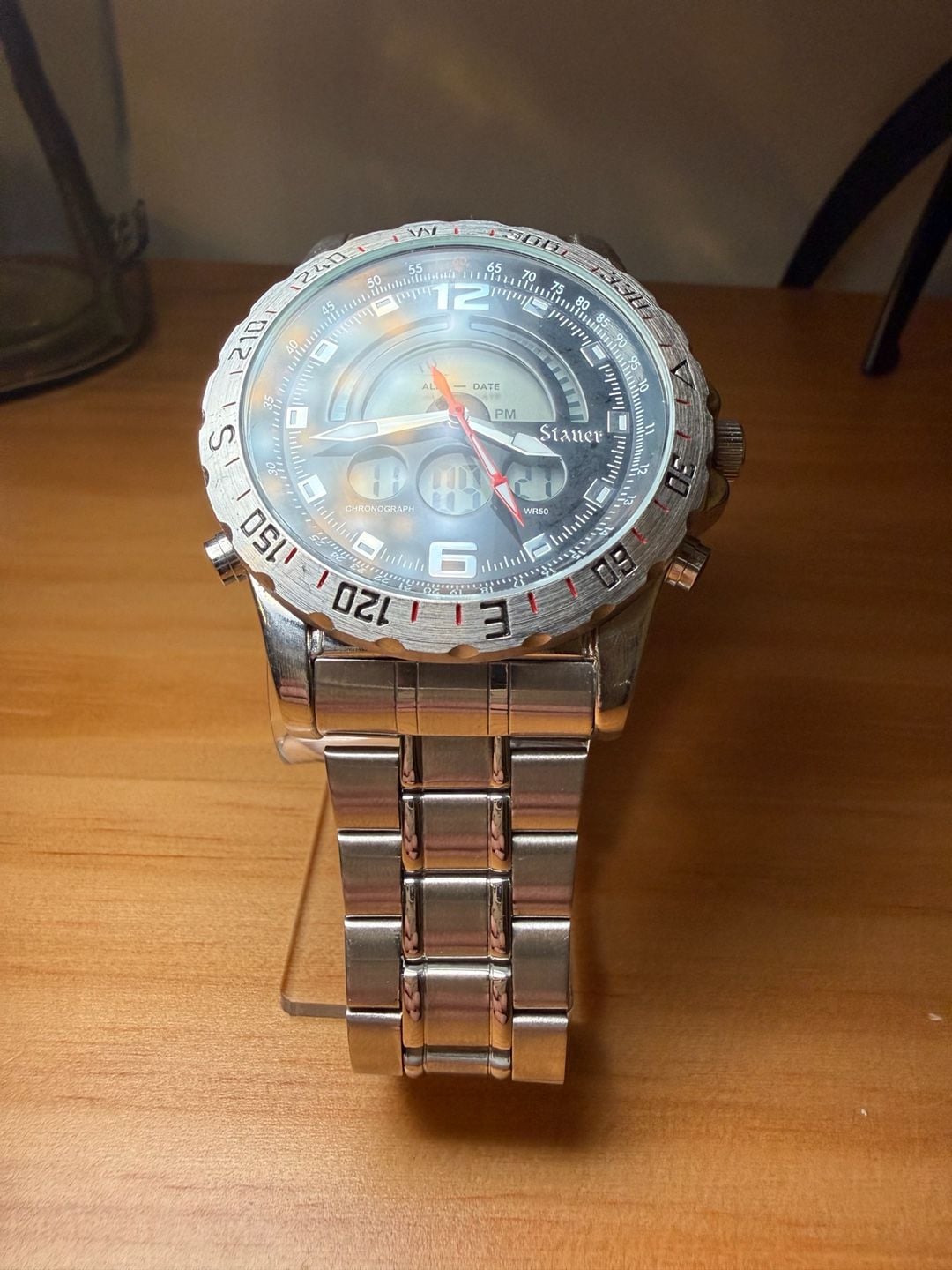 Stauer Compendium Hybrid Chronograph Watch 19093 Stainless Steel WR50 4