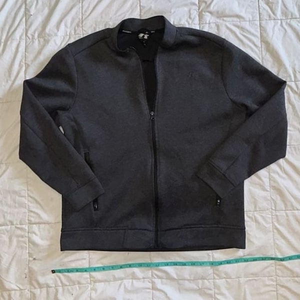 Russell Athletic Full Zip Jacket Size M Charcoal Gray Track Top