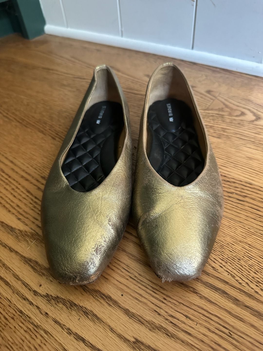 Birdies The Dove Ballet Flats Gold Leather 2