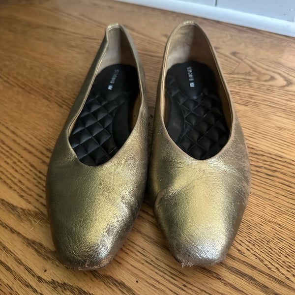 Birdies The Dove Ballet Flats Gold Leather