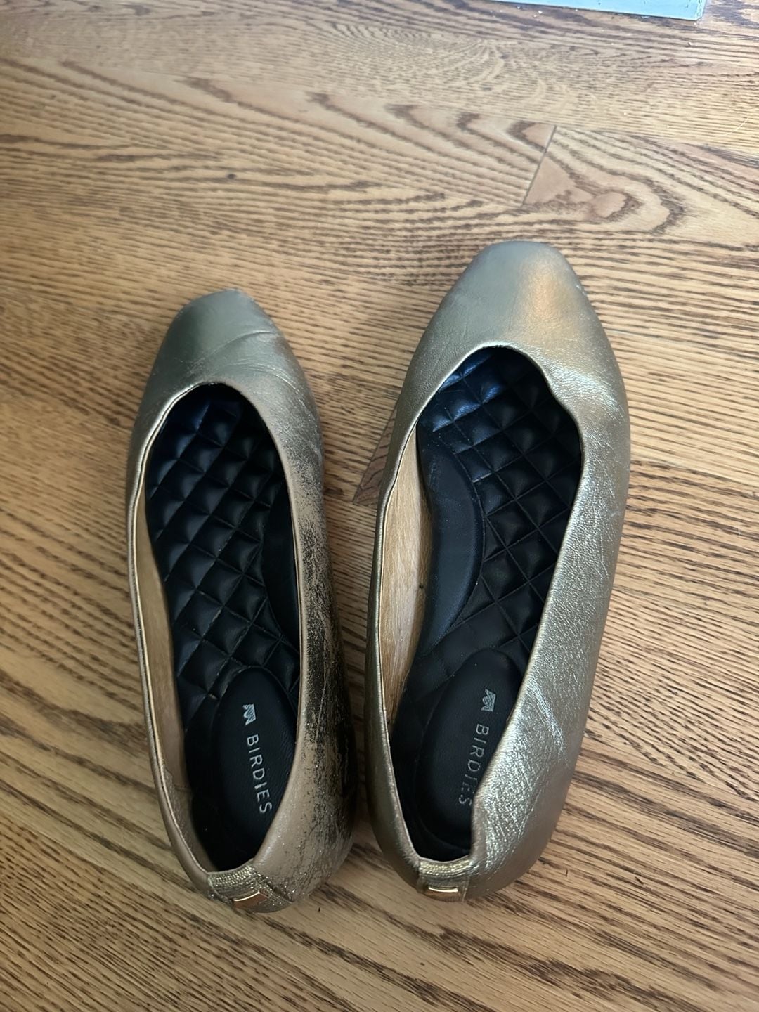 Birdies The Dove Ballet Flats Gold Leather 5