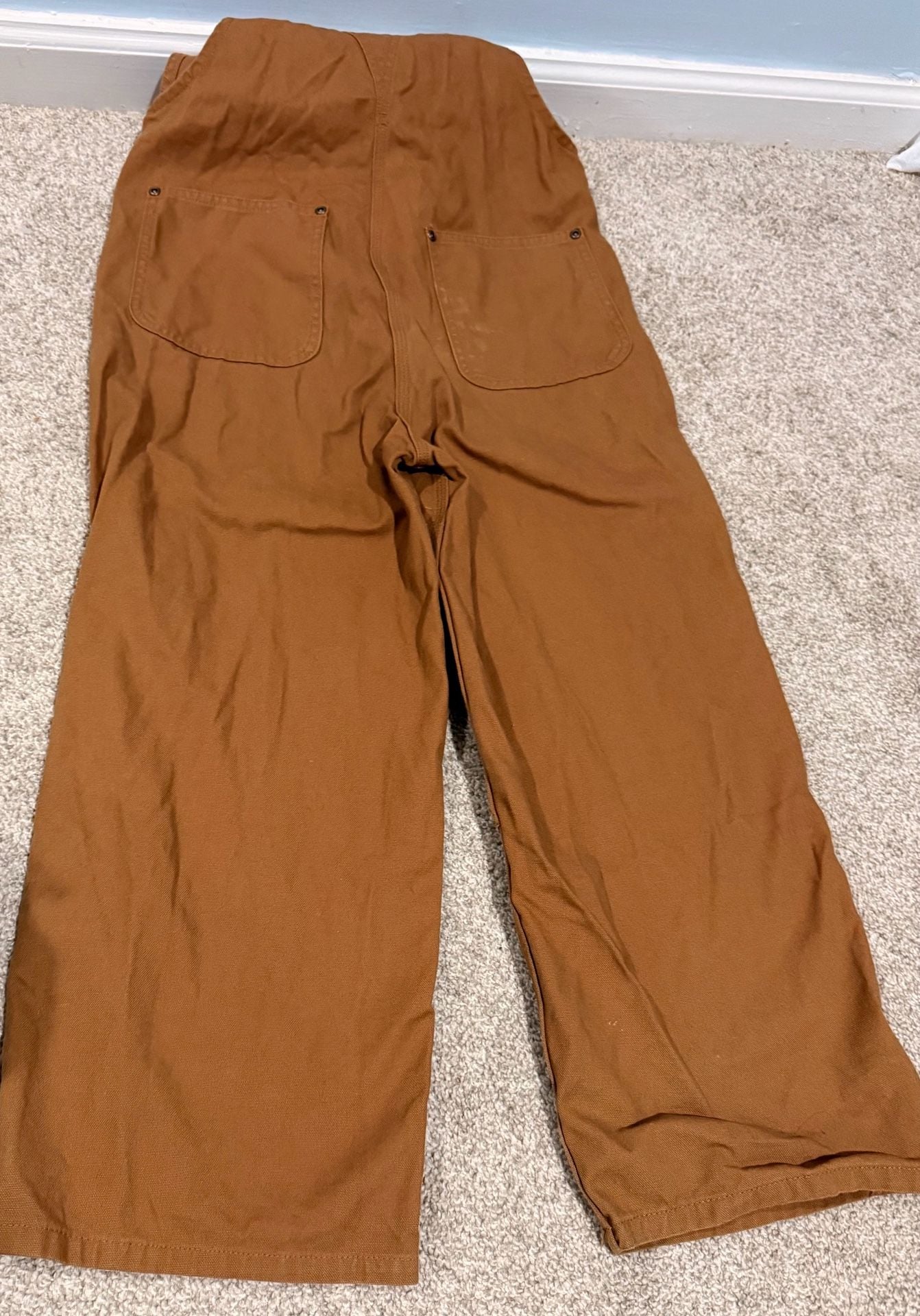 Carhartt Duck Bib Overalls kids Size 10 Brown Canvas 4
