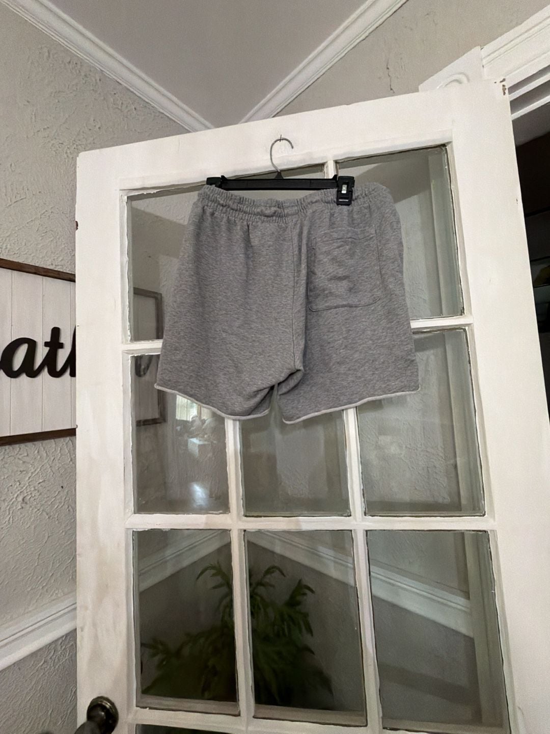 H&M Sweat Shorts Size L Gray Regular Fit Drawstring Raw Hem 4