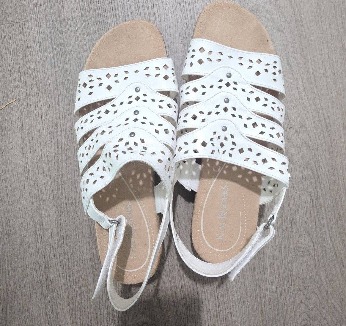 Kim Rogers Gamila Size 8.5M White Sandals 3