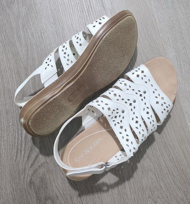 Kim Rogers Gamila Size 8.5M White Sandals 4